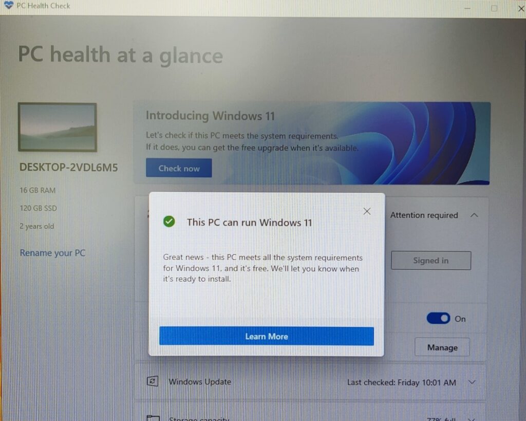 Windows 11 Minimum system requirements